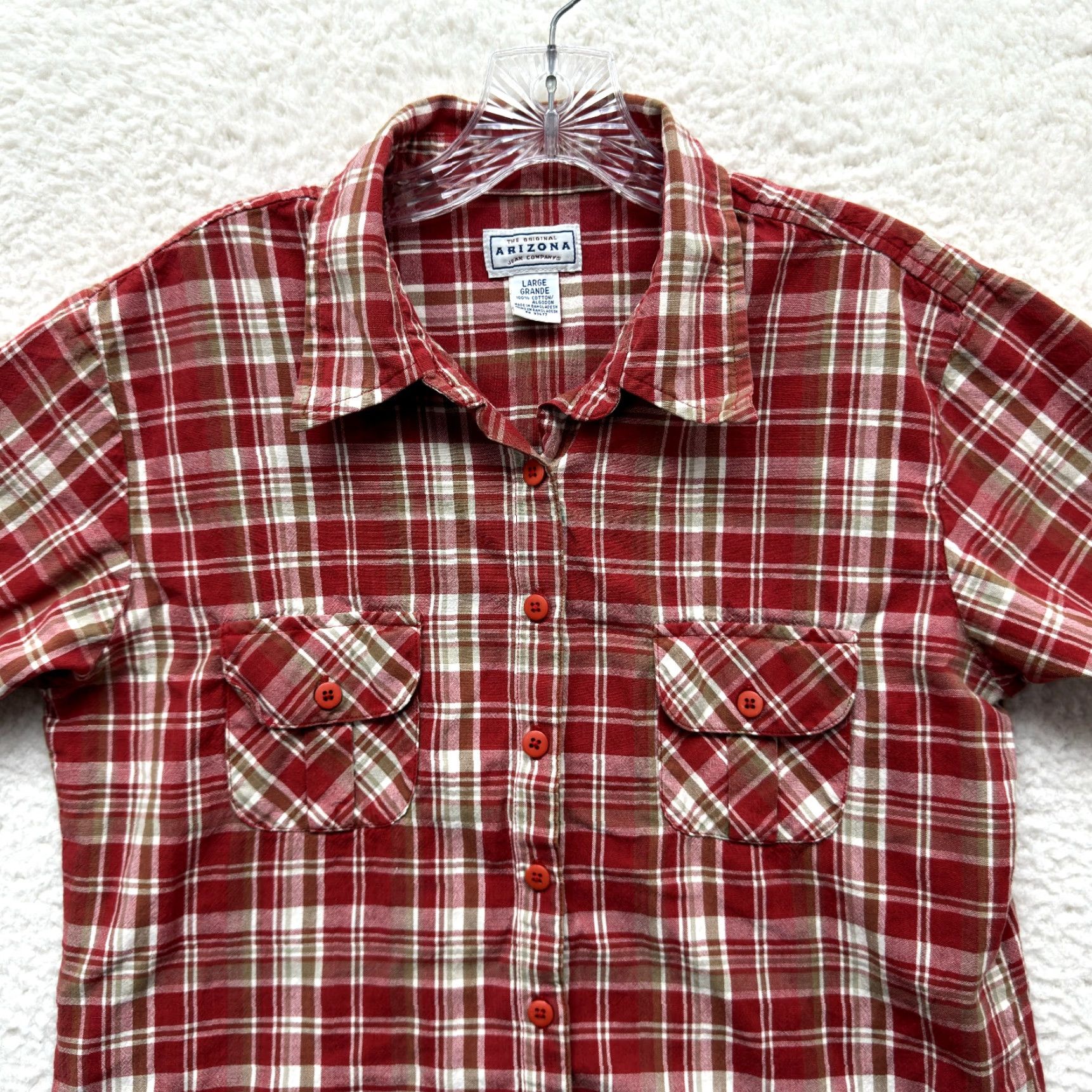Vintage VINTAGE Button-Up Shirt Top L Large Womens Red Plaid Western Rodeo Americana Shirt Womens L Red Plaid Western Rodeo Americana Size L / US 10 / IT 46 - 3 Thumbnail