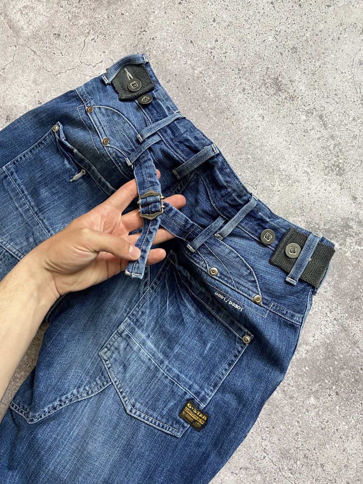 G-Star Vintage G-Star Raw Cargo Jeans Back cinch double knees Size US 34 / EU 50 - 4 Thumbnail