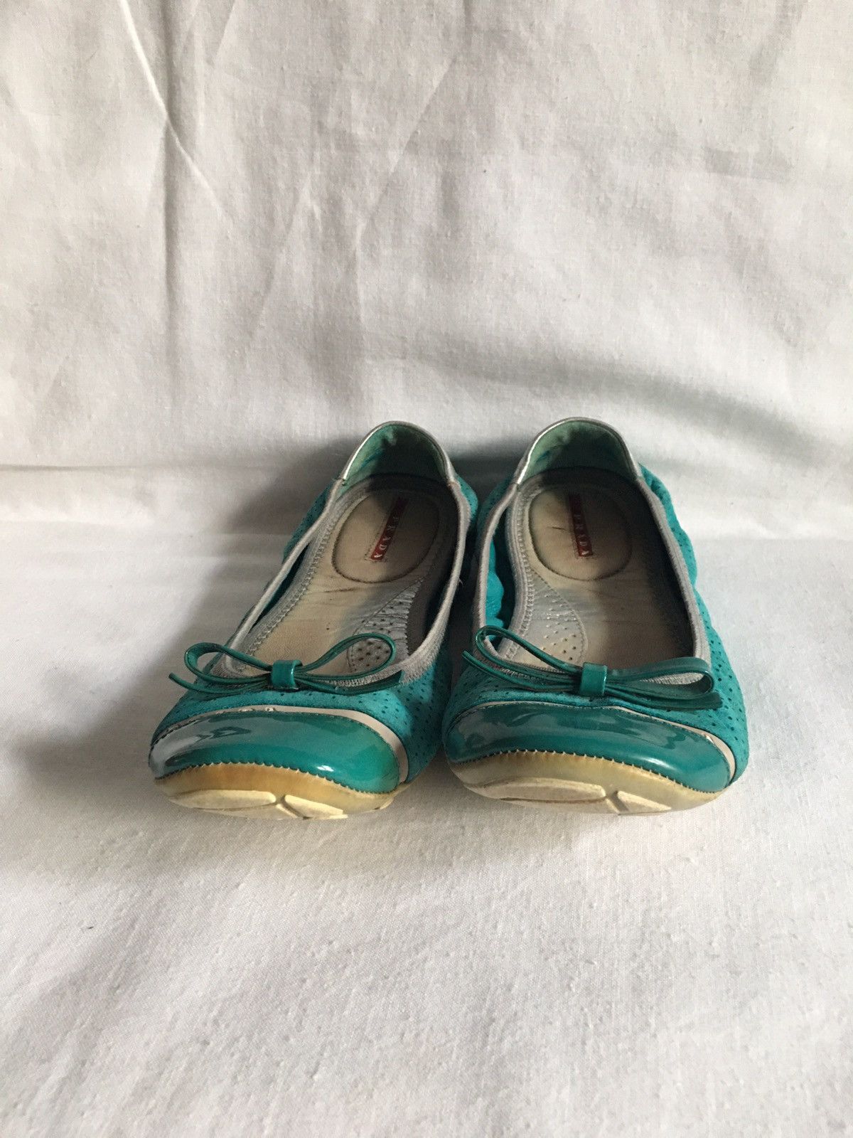 Prada PRADA Nappa Patent Perforated Ballet Flats Size EU 38.5 Size US 8.5 / IT 38.5 - 2 Thumbnail