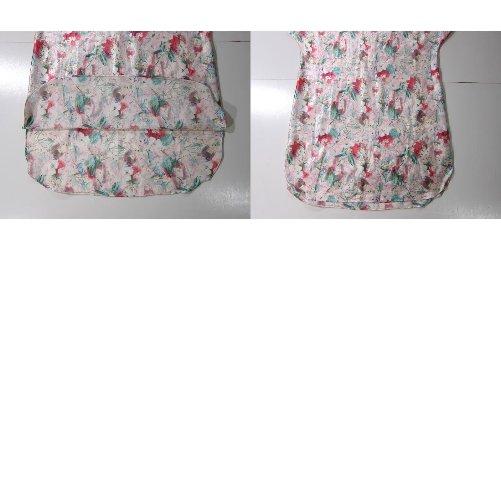 Pinko Vintage Sarah Bentley Intimates Pink Green Floral Lace V-Neck Cami Nightgown M Size ONE SIZE - 8 Thumbnail