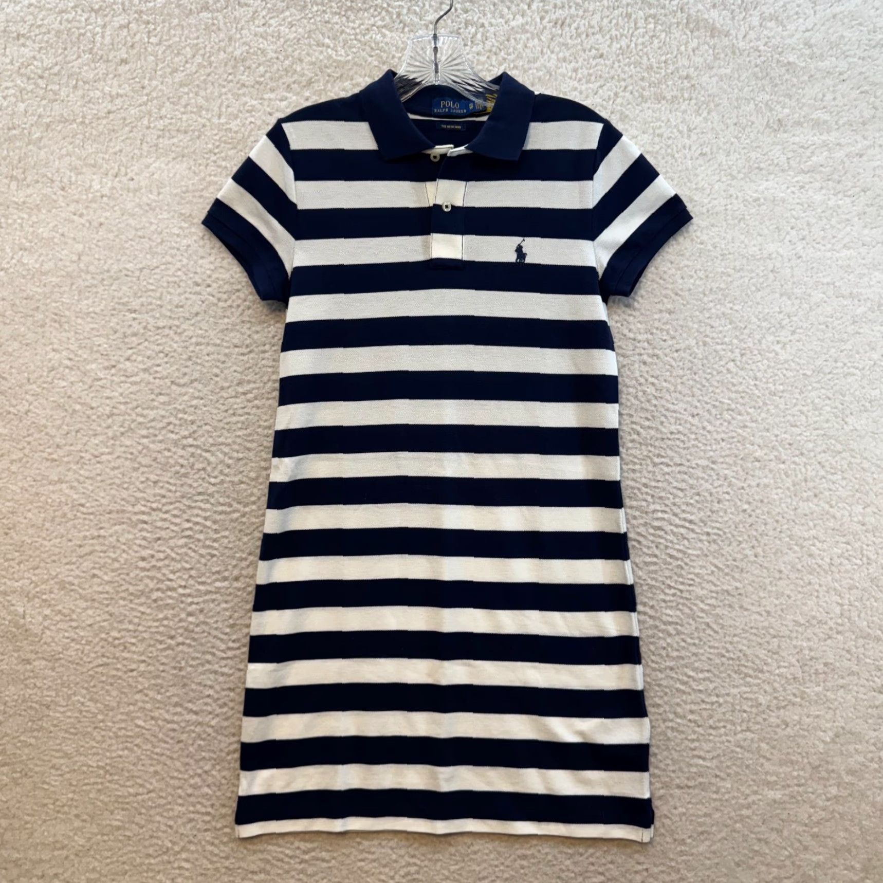 Polo Ralph Lauren VINTAGE Polo Ralph Lauren Mini Shirt Dress XS Small Navy White Stripe Preppy Nautical Shirt Dress Womens XS Navy White Stripe Polo Ralph Lauren Size XS / US 0-2 / IT 36-38 - 2 Thumbnail