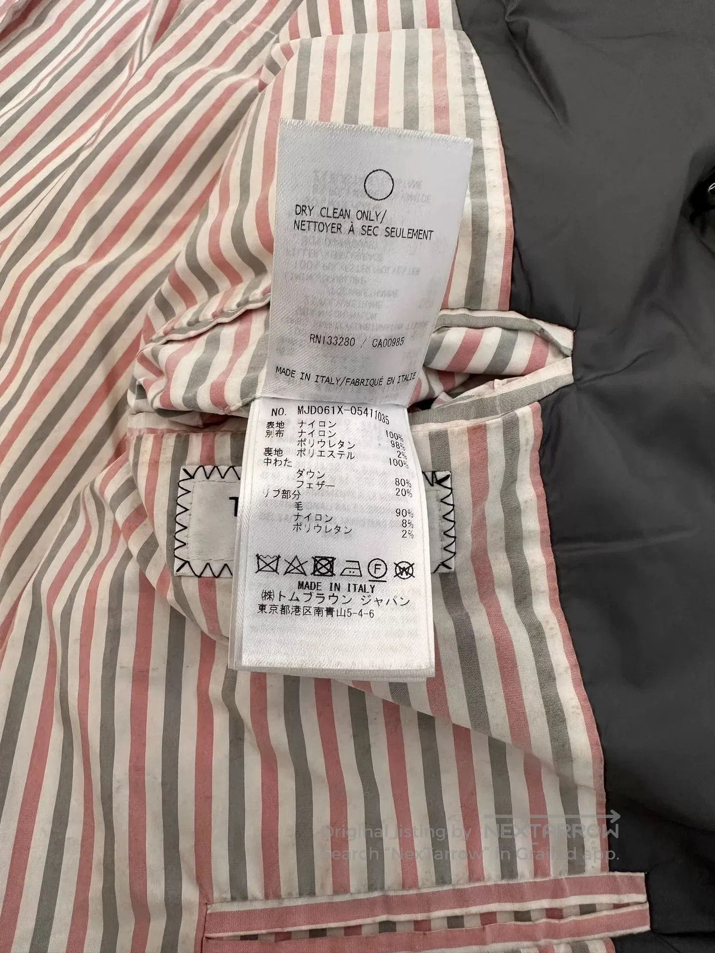 Thom Browne THOM BROWNE 4-Stripe Nylon Down Jacket. Size US M / EU 48-50 / 2 - 7 Thumbnail