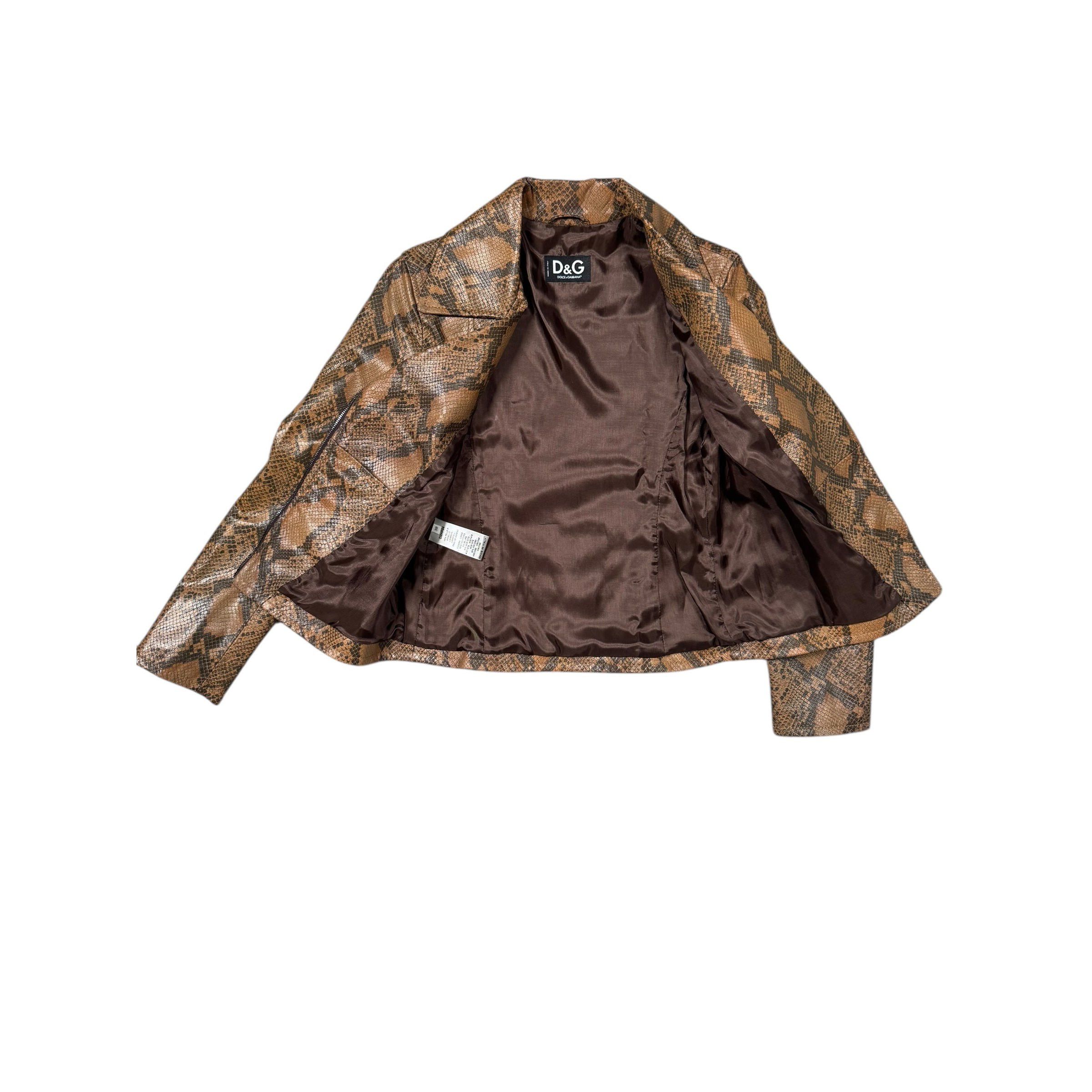 Dolce & Gabbana Dolce & Gabbana Python-Embossed Lambskin Jacket Size XS / US 0-2 / IT 36-38 - 4 Thumbnail