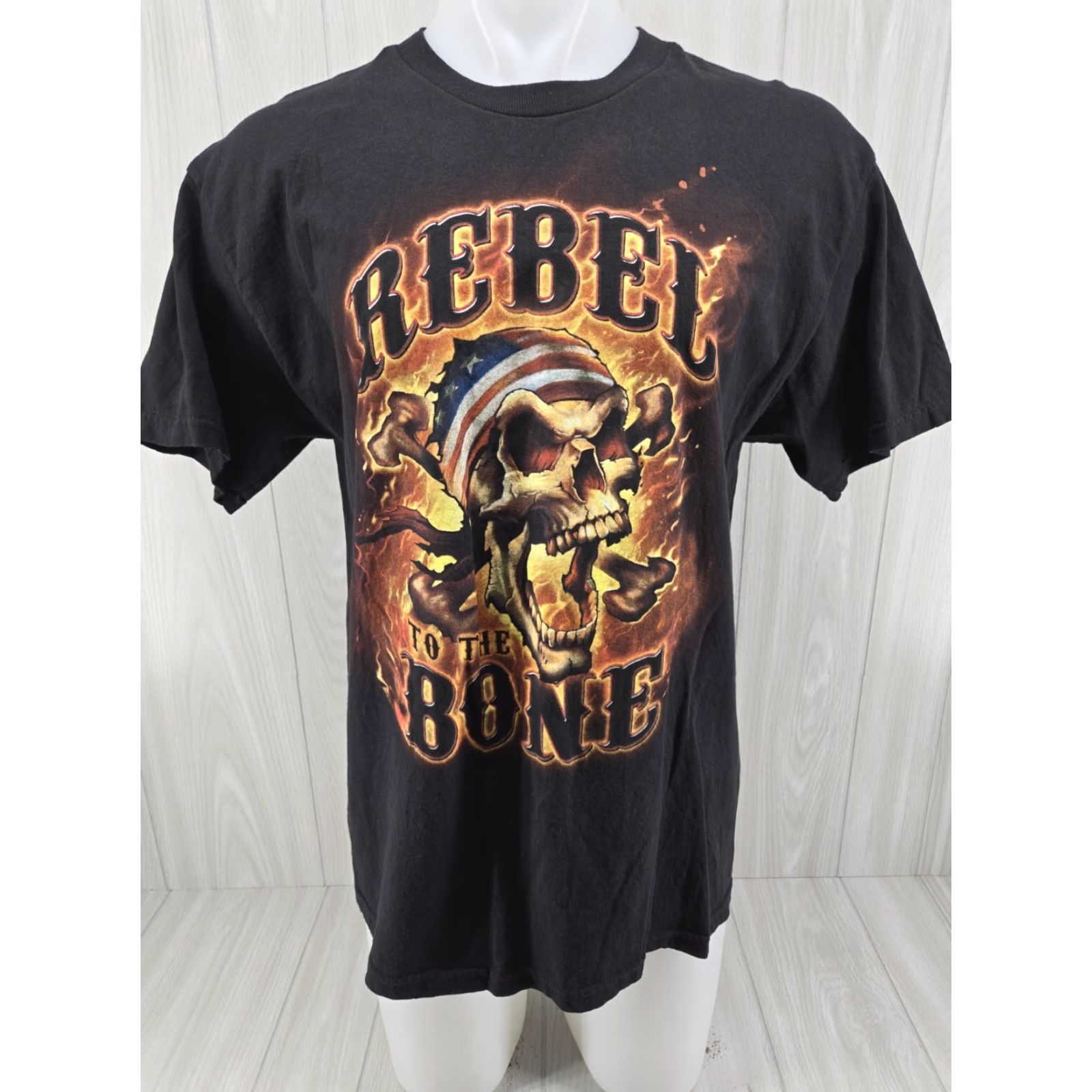 Bones Vintage Rebel to the Bone T-Shirt Skull Black Large Mens Short Sleeve Size US L / EU 52-54 / 3 - 2 Thumbnail