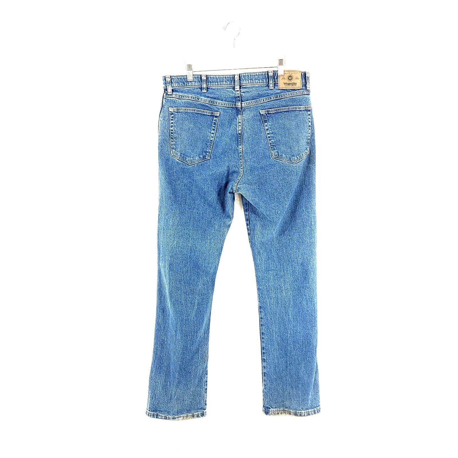 Wrangler Wrangler Regular Fit Medium Wash Blue Denim Elastic Waist Hi Size US 36 / EU 52 - 4 Thumbnail