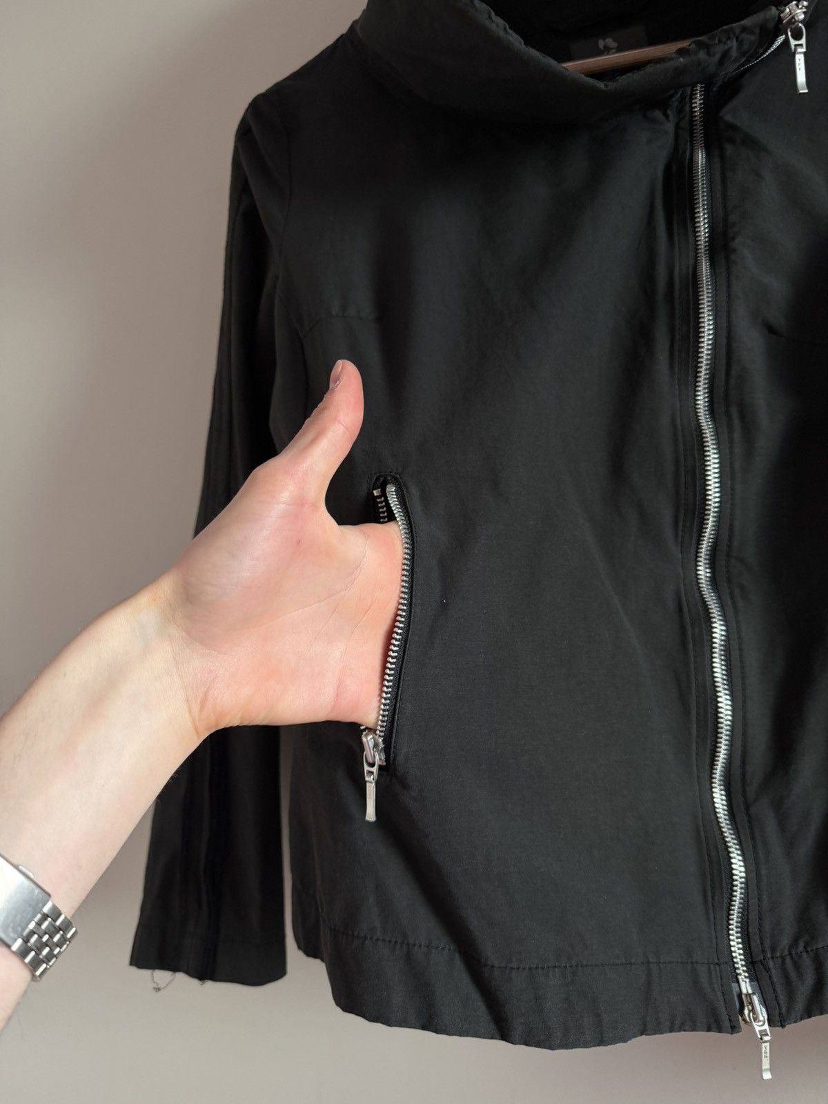 Vintage Vintage asymmetrical nylon archive zip up rick owens style Size S / US 4 / IT 40 - 4 Thumbnail