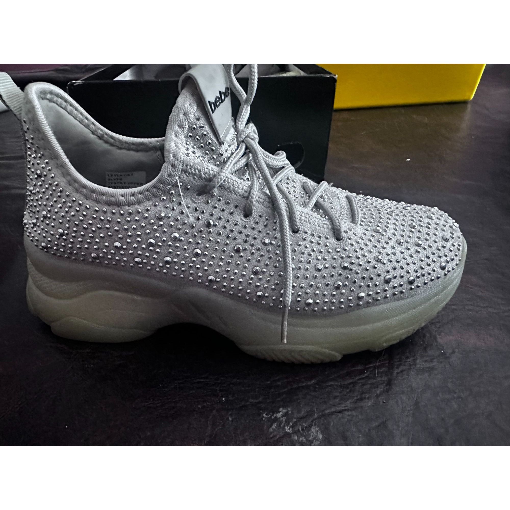 Bebe bebe sport Women's Leyla Lace-Up Rhinestone Sneakers w/box s Size US 7 / IT 37 - 1 Thumbnail