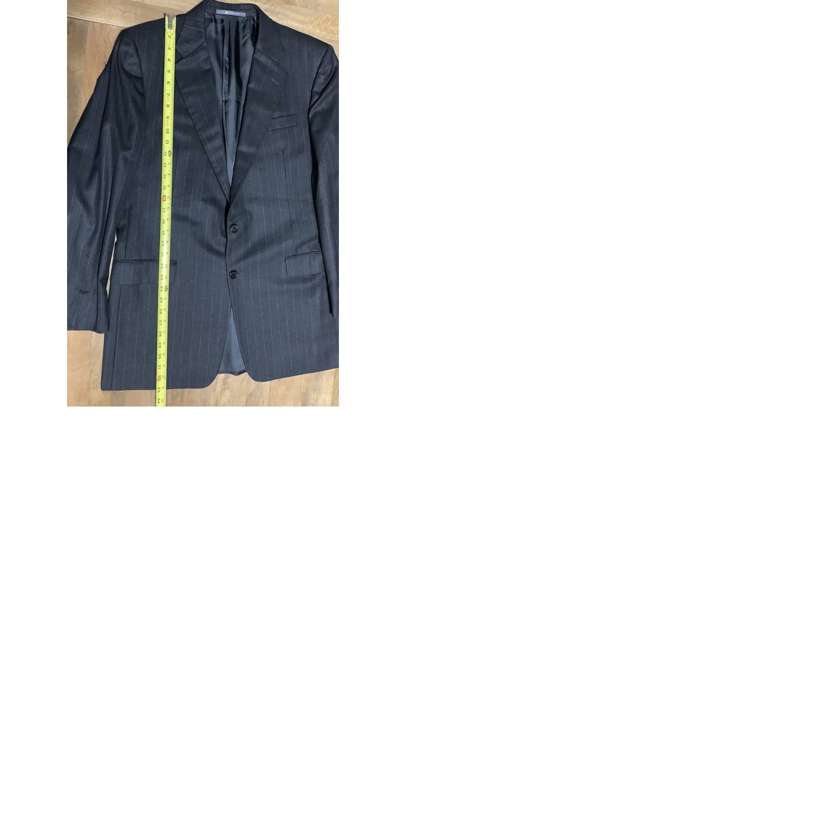 Madison Hickey Freeman Loro Piano Super 130s 42L Pinstripe Madison Blazer Sport Coat Set: Men's Wool Gray Long One-Vented Single-Breasted Two-Button Size 42R - 9 Thumbnail