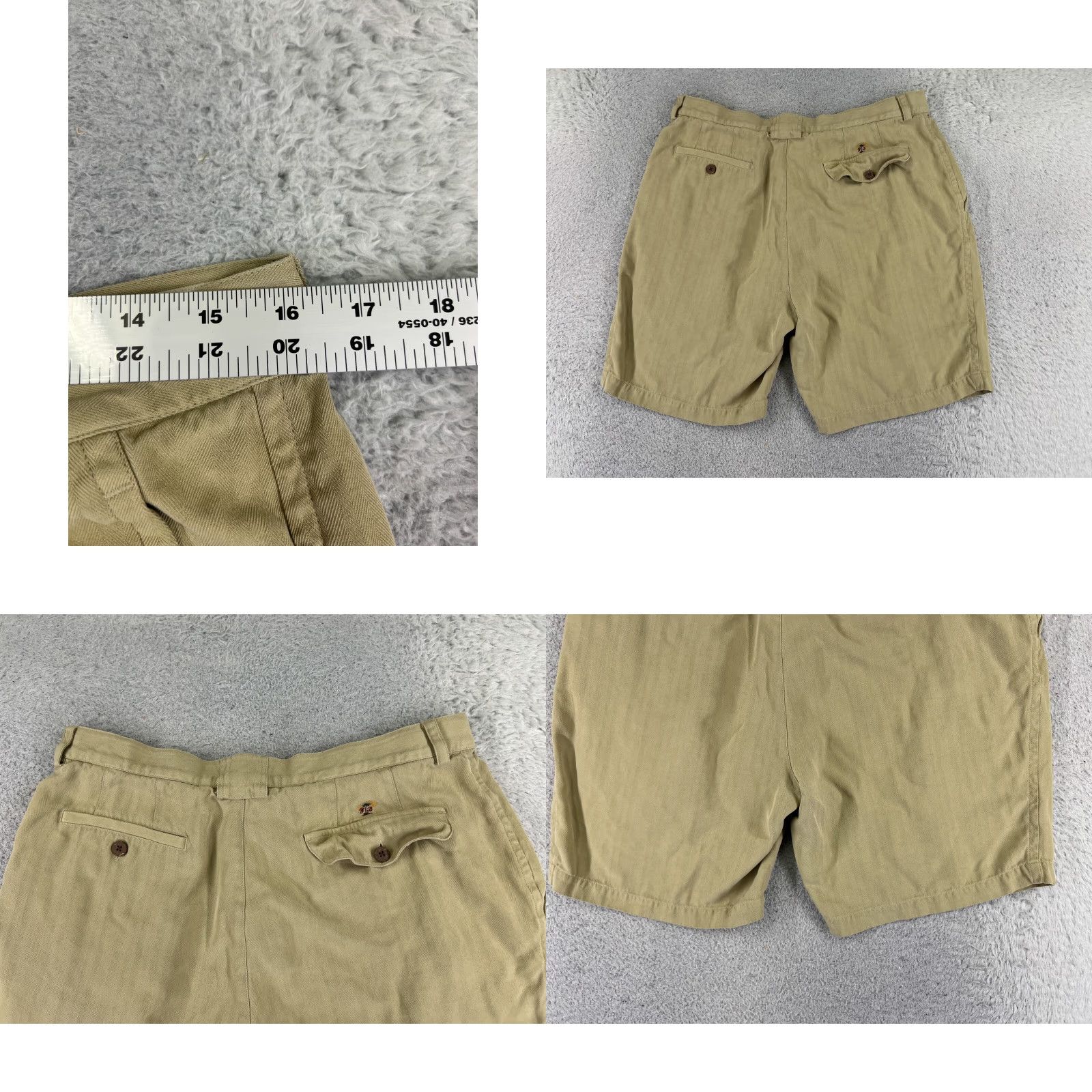 Tommy Bahama Tommy Bahama Shorts Men 34 Brown Bermuda Pleated 100% Silk Chevron Stripe 34x9 Size US 34 / EU 50 - 9 Thumbnail