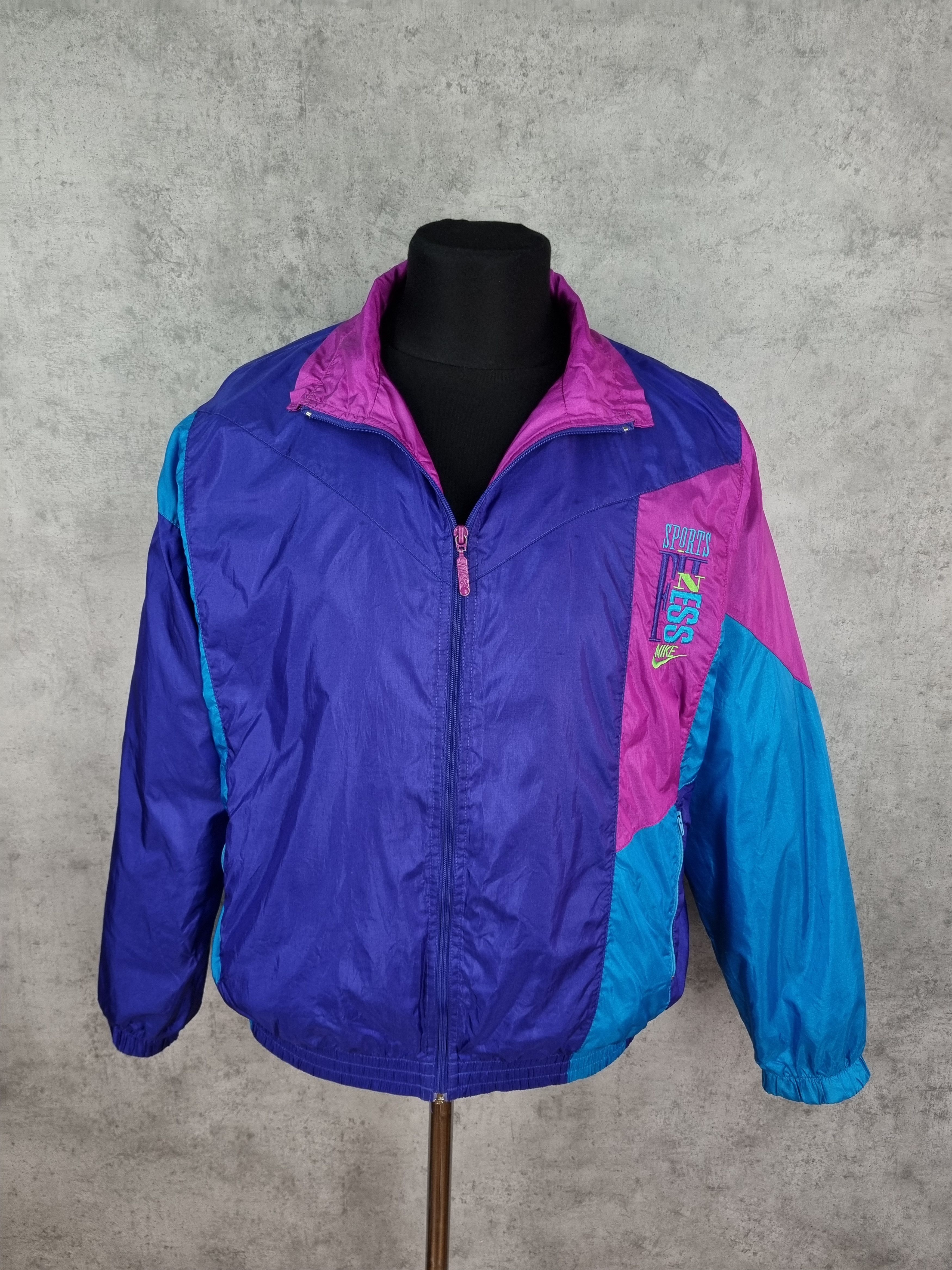 Nike × Vintage 90s Nike Vintage Nylon Attractive Track Top Size US L / EU 52-54 / 3 - 2 Thumbnail