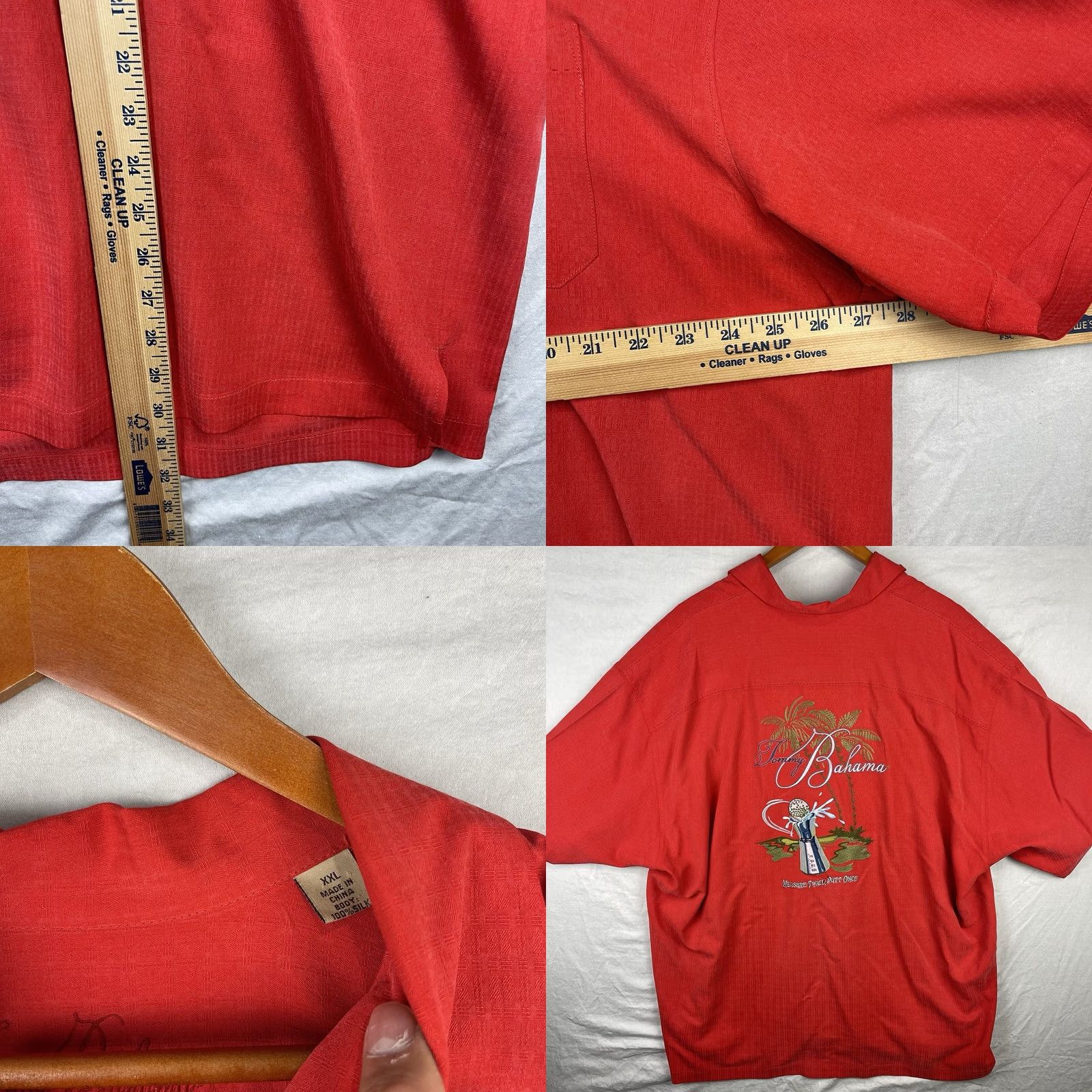 Tommy Bahama Tommy Bahama Shirt Men 2XL Solid Red Silk Short Sleeve Button-Up Hawaiian Beach Casual Shirt Womens? Size US XXL / EU 58 / 5 - 8 Thumbnail