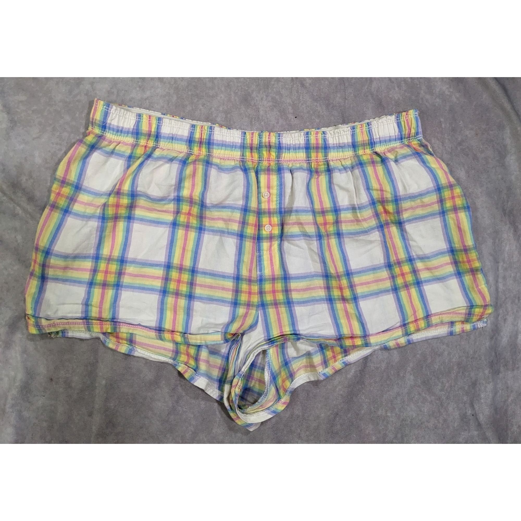 Other Retro Rainbow Plaid Casual Shorts by Colsie Size 34" / US 12 / IT 48 - 5 Thumbnail
