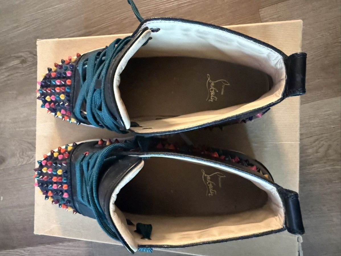 Christian Louboutin CHRISTIAN LOUBOUTIN Black Leather Multicolor Spikes Size US 11.5 / EU 44-45 - 5 Thumbnail