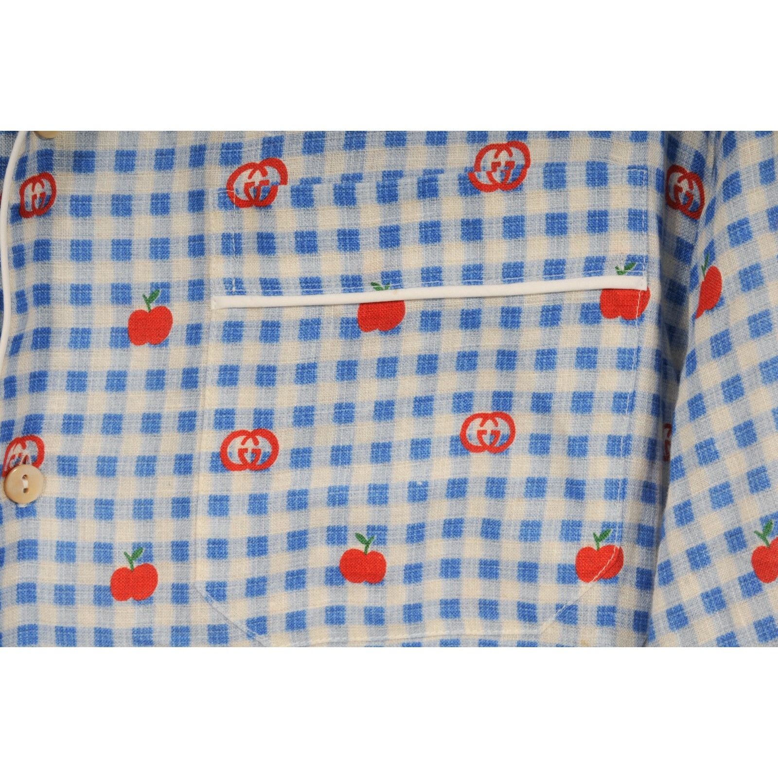 Gucci Pyjama Shirt Gingham Blue Red GG Logo Size US M / EU 48-50 / 2 - 5 Thumbnail