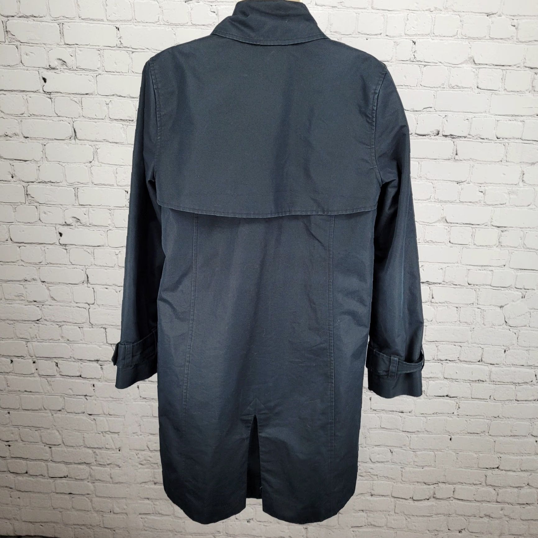 Vintage L.L. Bean Trench Coat Women Small S Navy Cotton Blend Lined Pockets Buttoned Lightweight Classic Outdoor Size S / US 4 / IT 40 - 2 Thumbnail