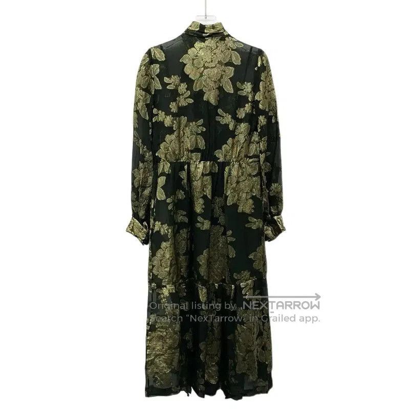 Saint Laurent Paris YSL Dark Green Silk Women's Dress . Size XS / US 0-2 / IT 36-38 - 1 Thumbnail