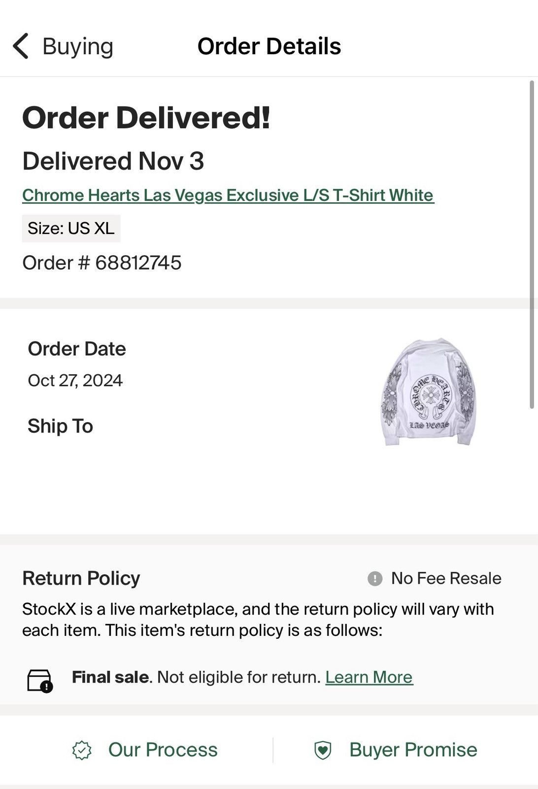 Chrome Hearts Chrome Hearts Las Vegas Exclusive L/S T-shirt White Size US XL / EU 56 / 4 - 6 Thumbnail