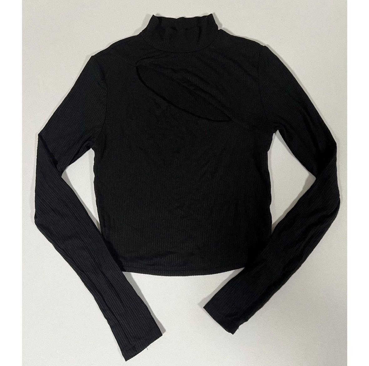 Garage Garage Cut-Out Long Sleeve Turtleneck Shirt Blouse Size S 🖤 Size S / US 4 / IT 40 - 1 Thumbnail