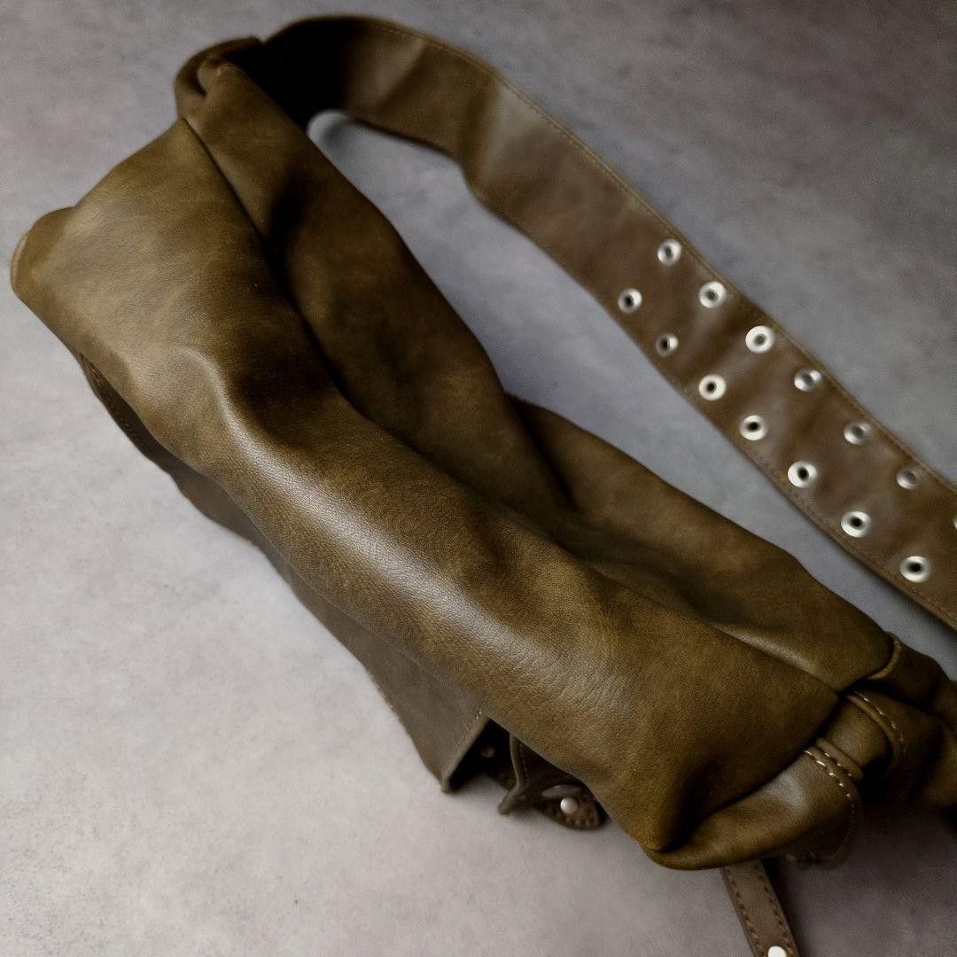 Takeo Kikuchi Leather Grunge Waistbag 00s Y2K Size ONE SIZE - 8 Thumbnail