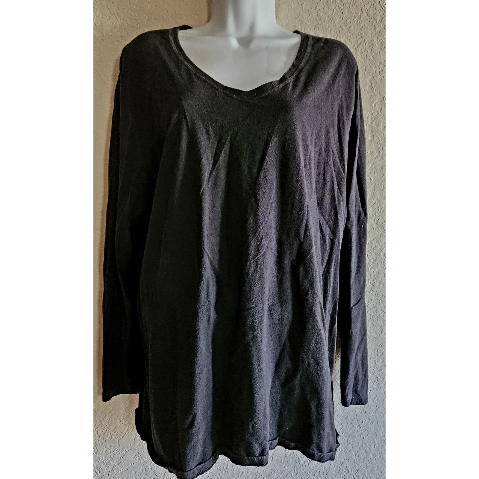 Other JMS Black V Neck Long Sleeves Top 3X 22W 24W Plus Soft Size 3XL / US 20-22 - 1 Thumbnail