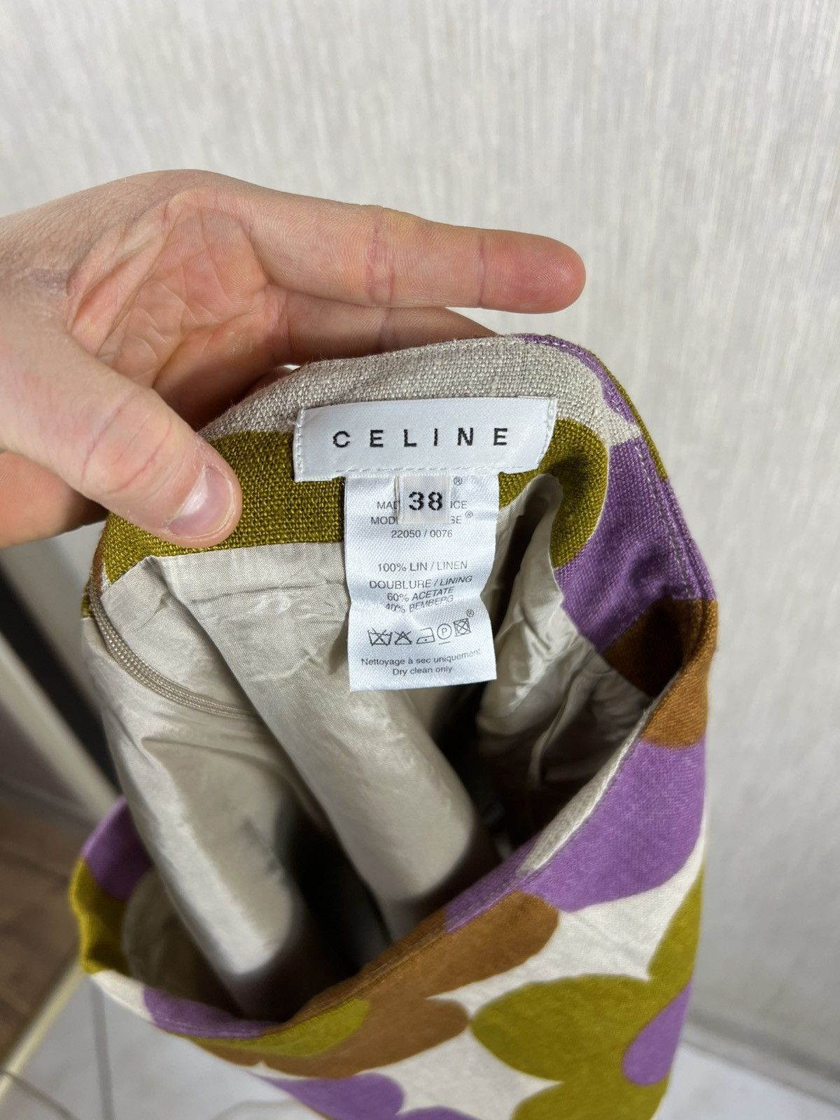 Celine Vintage Celine France linen full print floral mini skirt Size 27" / US 4 / IT 40 - 15 Thumbnail