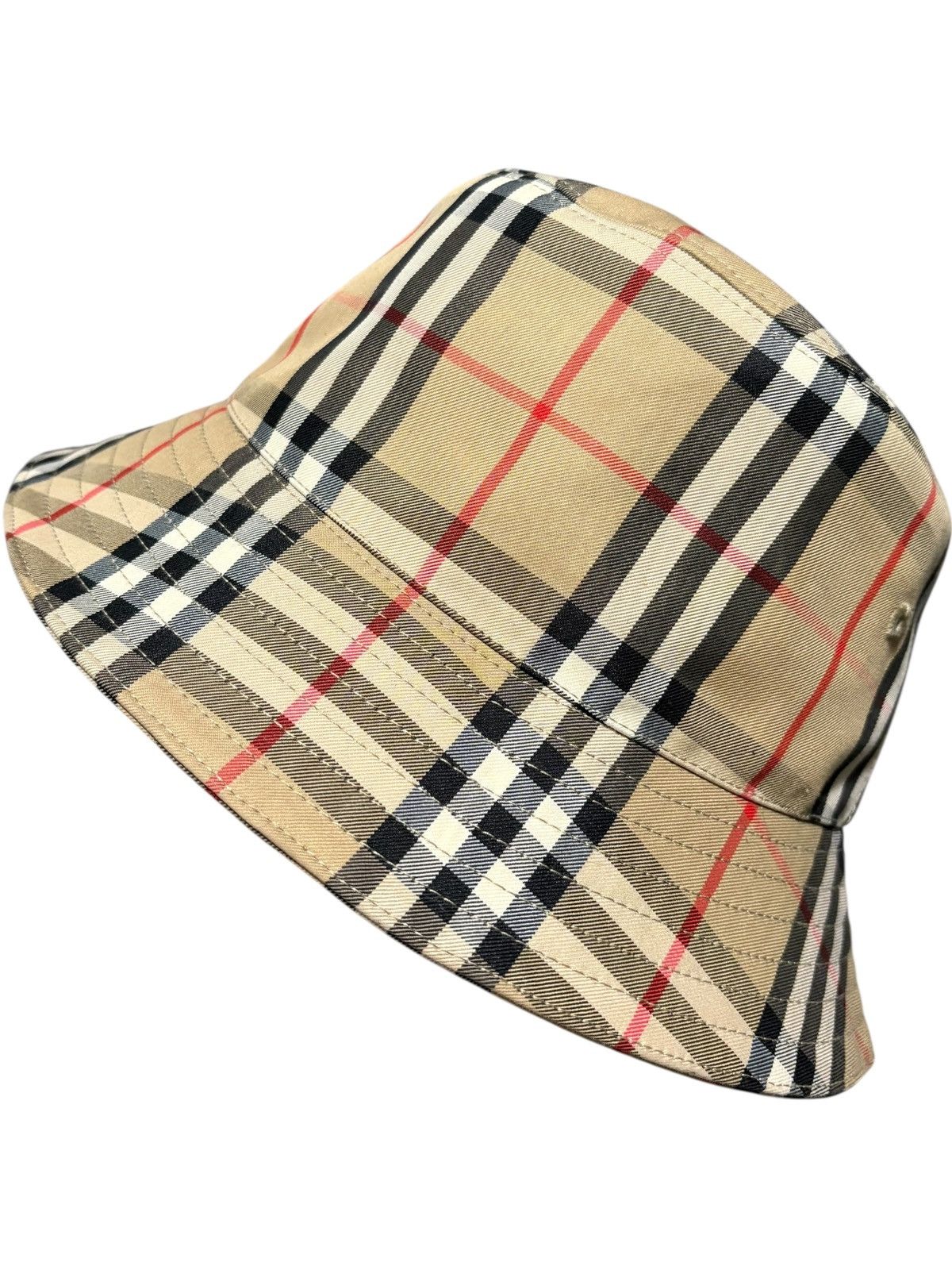 Burberry Bucket Hat Check Plaid Logo striped if six was nine