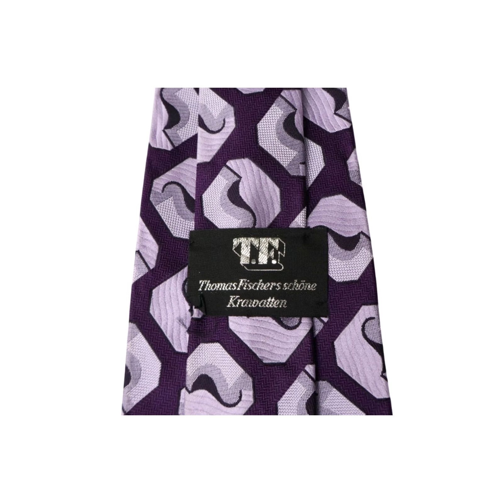 Vintage COMMODORE Trevira Tie Men's One Size Pointed Classic Patterned Purple Shades Size ONE SIZE - 5 Thumbnail