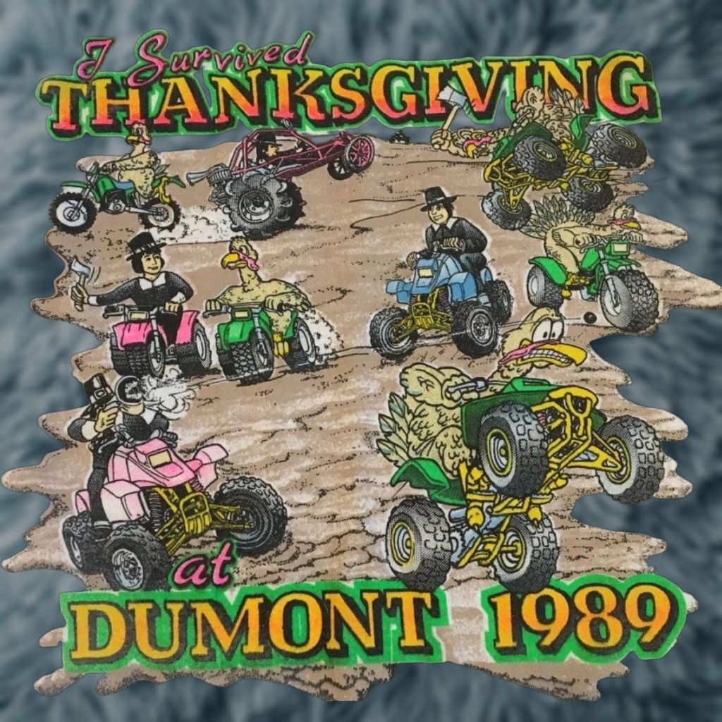 Vintage Vtg 80s I Survived Dumont Thanksgiving Faded Shirt S Motocross Racing Grunge 90s Size US S / EU 44-46 / 1 - 1 Thumbnail