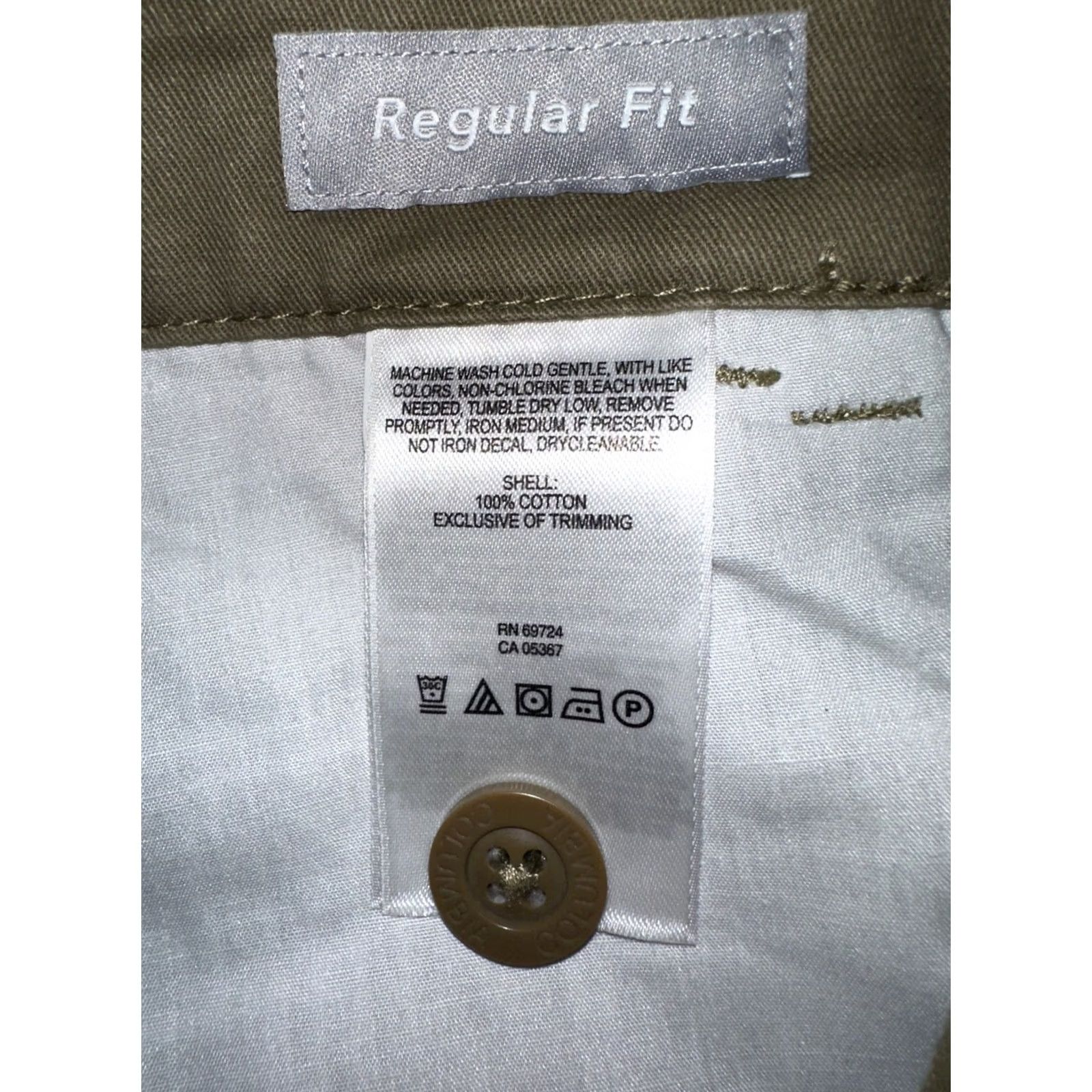 Vintage Columbia Pants Mens 40 Regular Fit Khaki Cotton Flat Front 5 Pockets Straight Brown Size US 40 / EU 56 - 6 Thumbnail