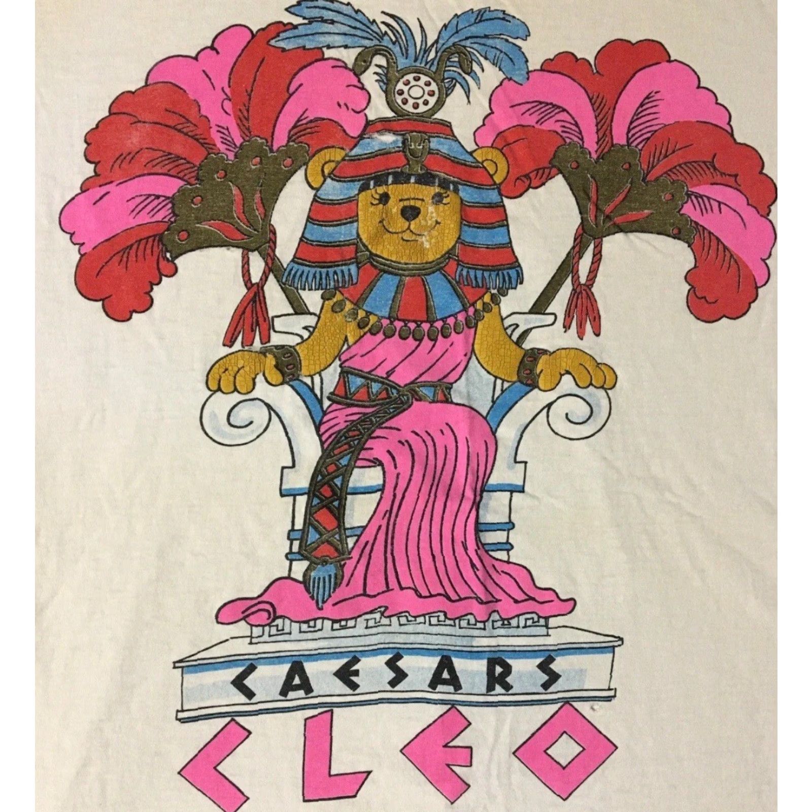 Palace Vtg 90s Caesars Palace Distressed Faded Sleeping Shirt Unisex Adults White T-Shirt Short Sleeve Mickey Mouse Disney Vegas Funny 90s Retro Size US M / EU 48-50 / 2 - 2 Thumbnail