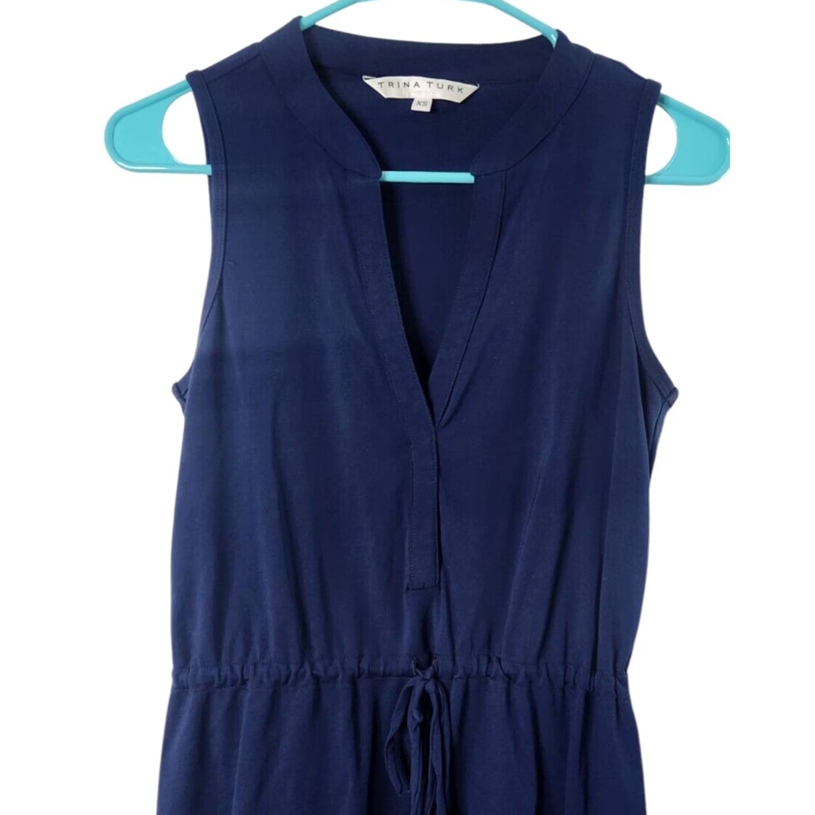 Trina Turk Trina Turk Womens XS Sleeveless Tank Dress Navy Blue Stretch Size XS / US 0-2 / IT 36-38 - 3 Thumbnail
