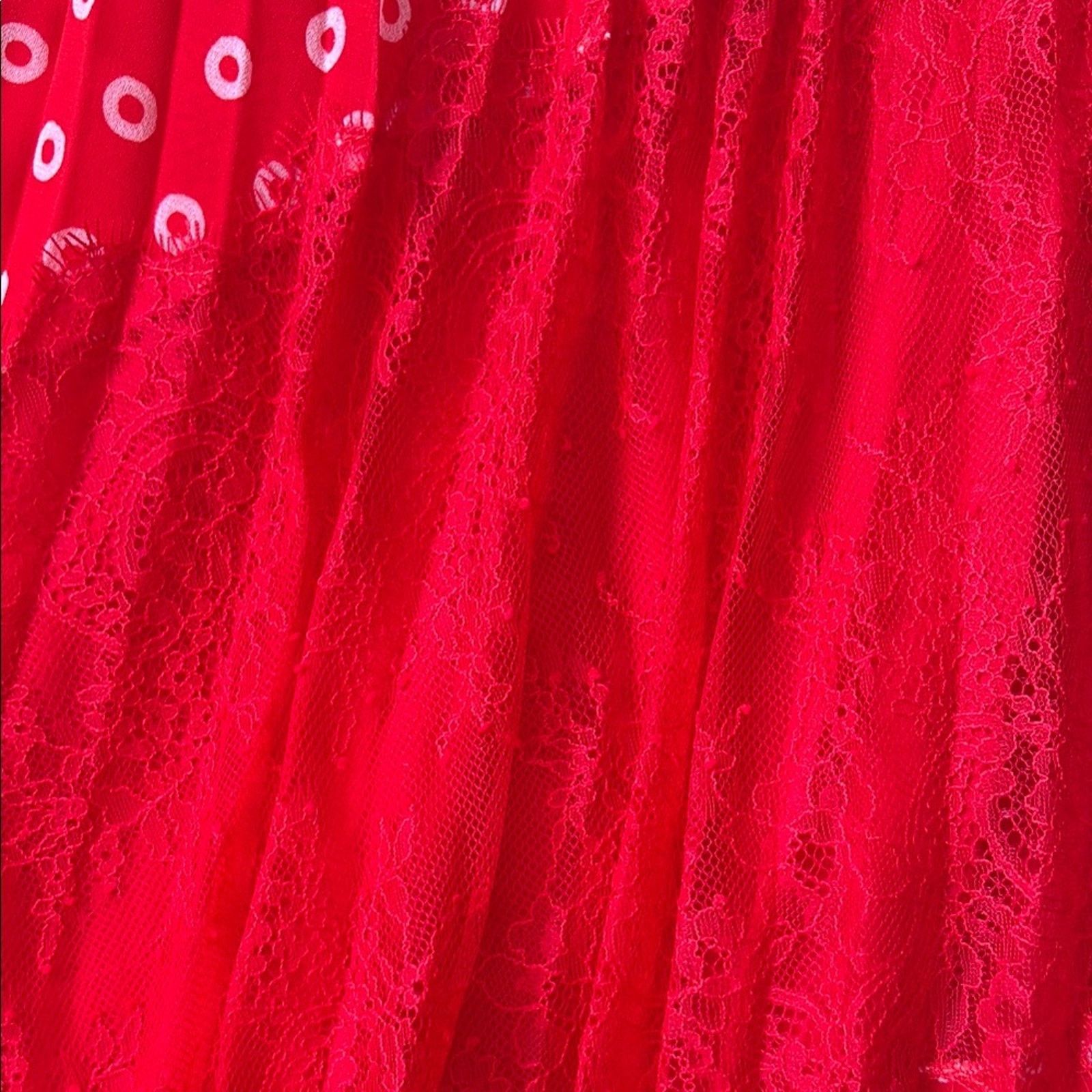 Ermanno Scervino NWT Ermanno Scervino Red and White Asymmetrical Wrap Skirt S Size 42" / US 20 - 8 Thumbnail