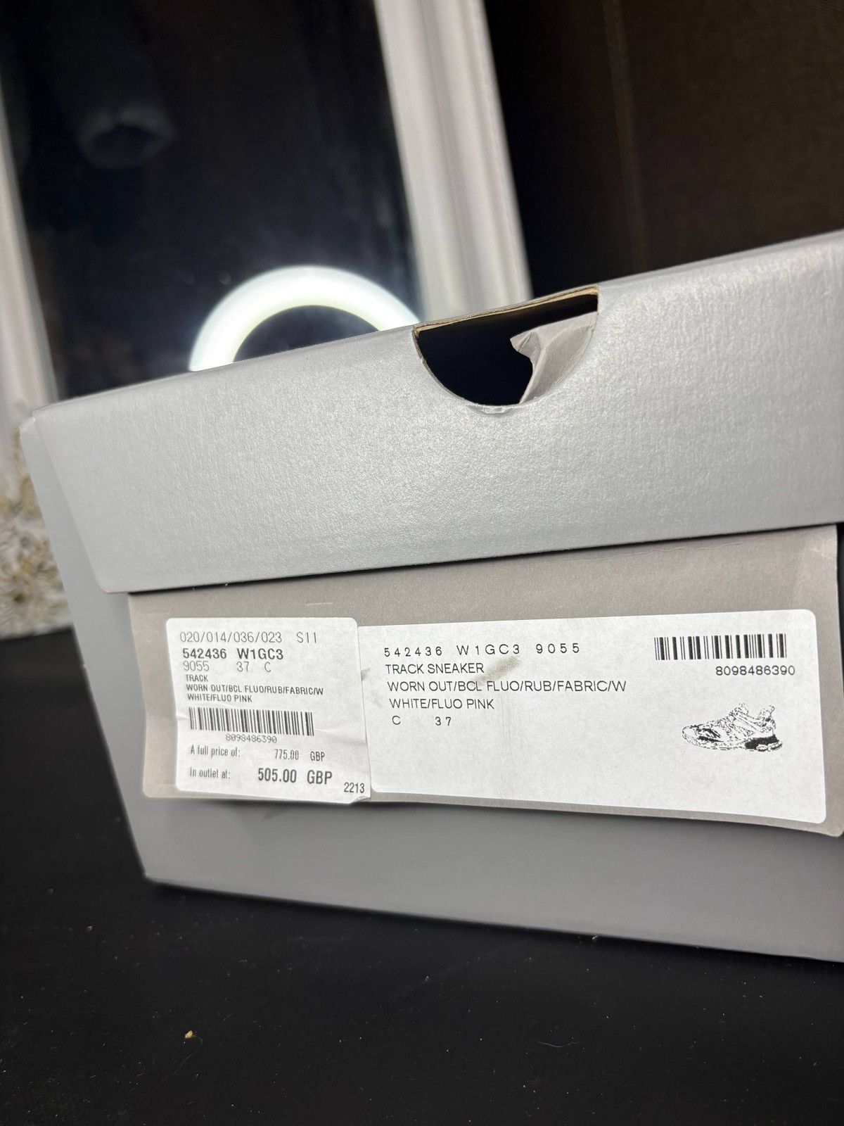 Balenciaga Balenciaga Track Sneakers – White / Fluorescent Pink Size US 7 / IT 37 - 6 Thumbnail
