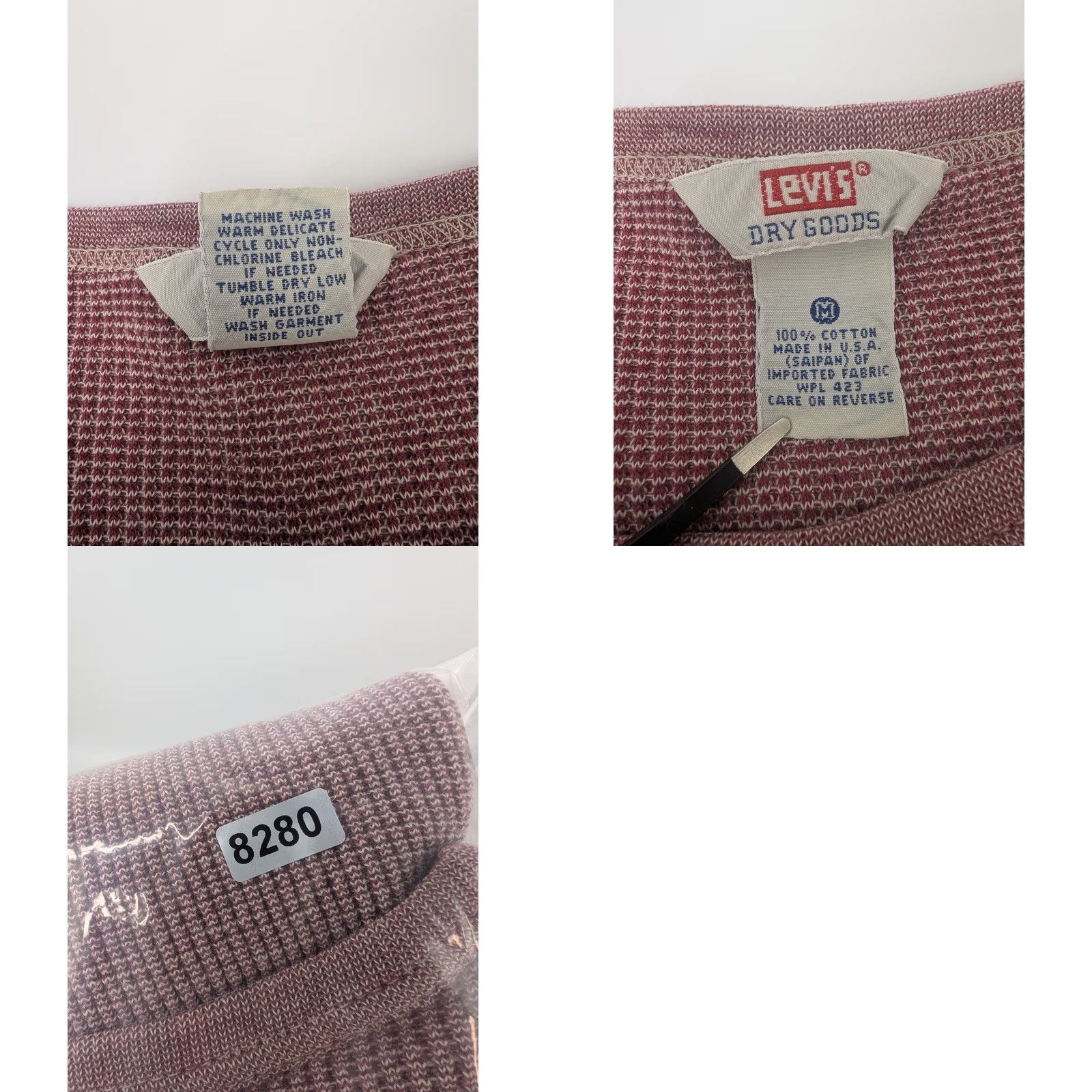 Levi's VTG Levi’s Dry Goods Thermal Shirt LSC Waffle Knit Made in USA Cotton Mens M Size US M / EU 48-50 / 2 - 8 Thumbnail