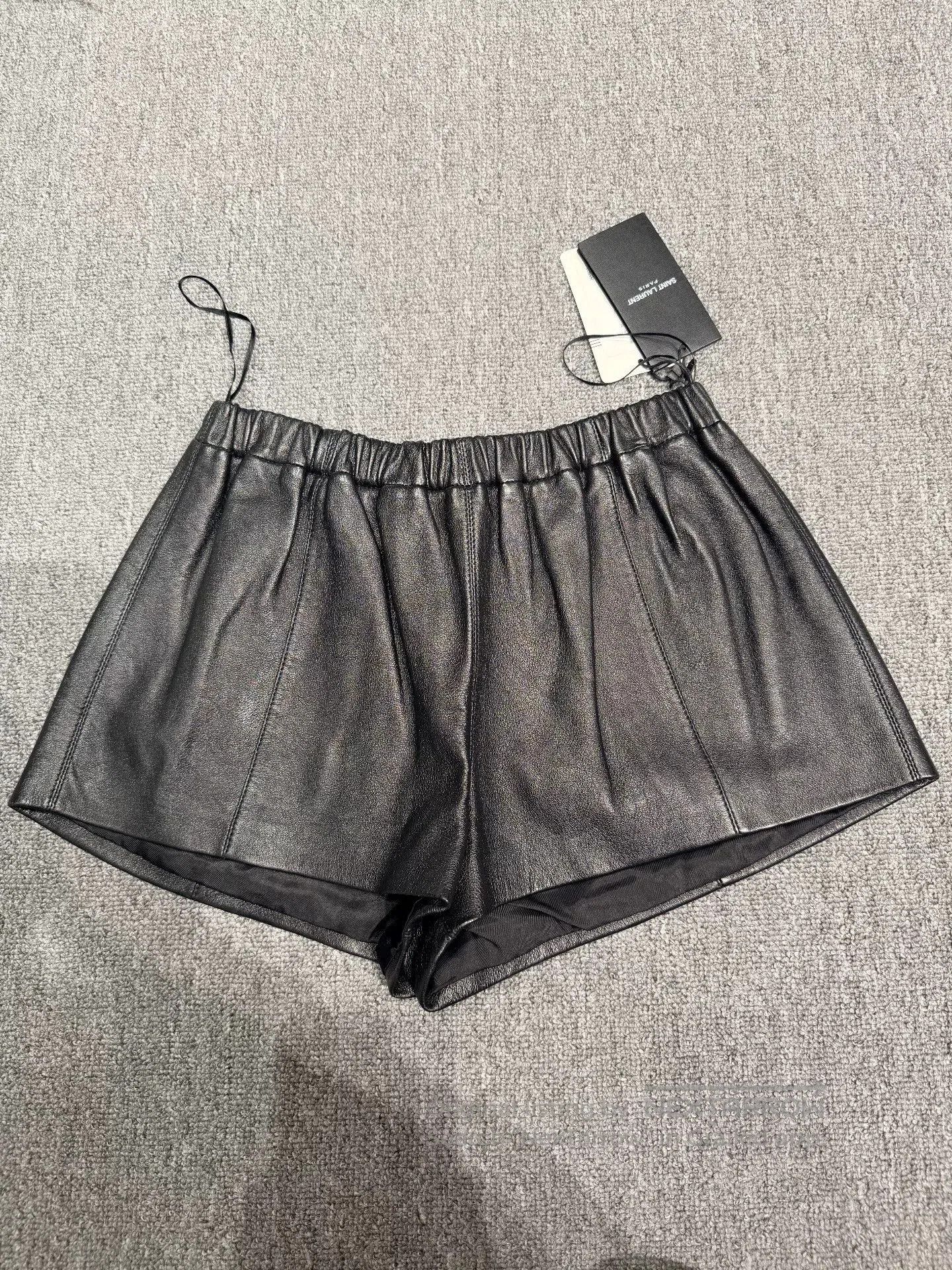 Saint Laurent Paris Saint Laurent Leather Shorts. Size 39" - 2 Thumbnail