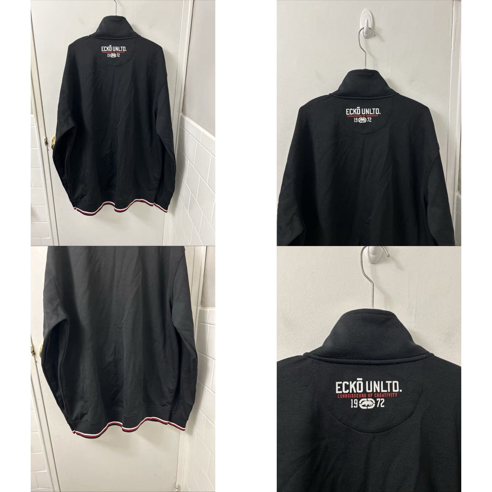 Ecko Unltd. Ecko Unltd Track Jacket Mens XL Black Red Full Zip Logo L/S Size US XL / EU 56 / 4 - 8 Thumbnail