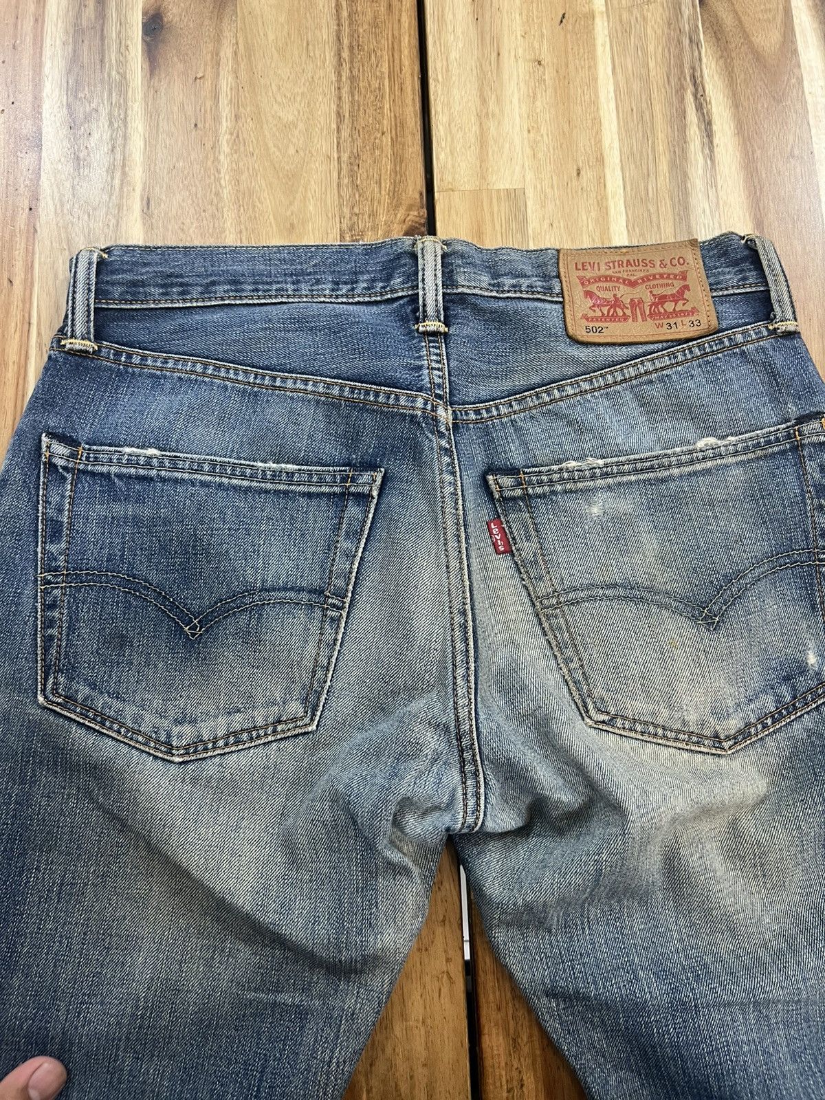 Levi's Vintage Levis 502 Distressed Denim Jeans Size US 31 - 9 Thumbnail