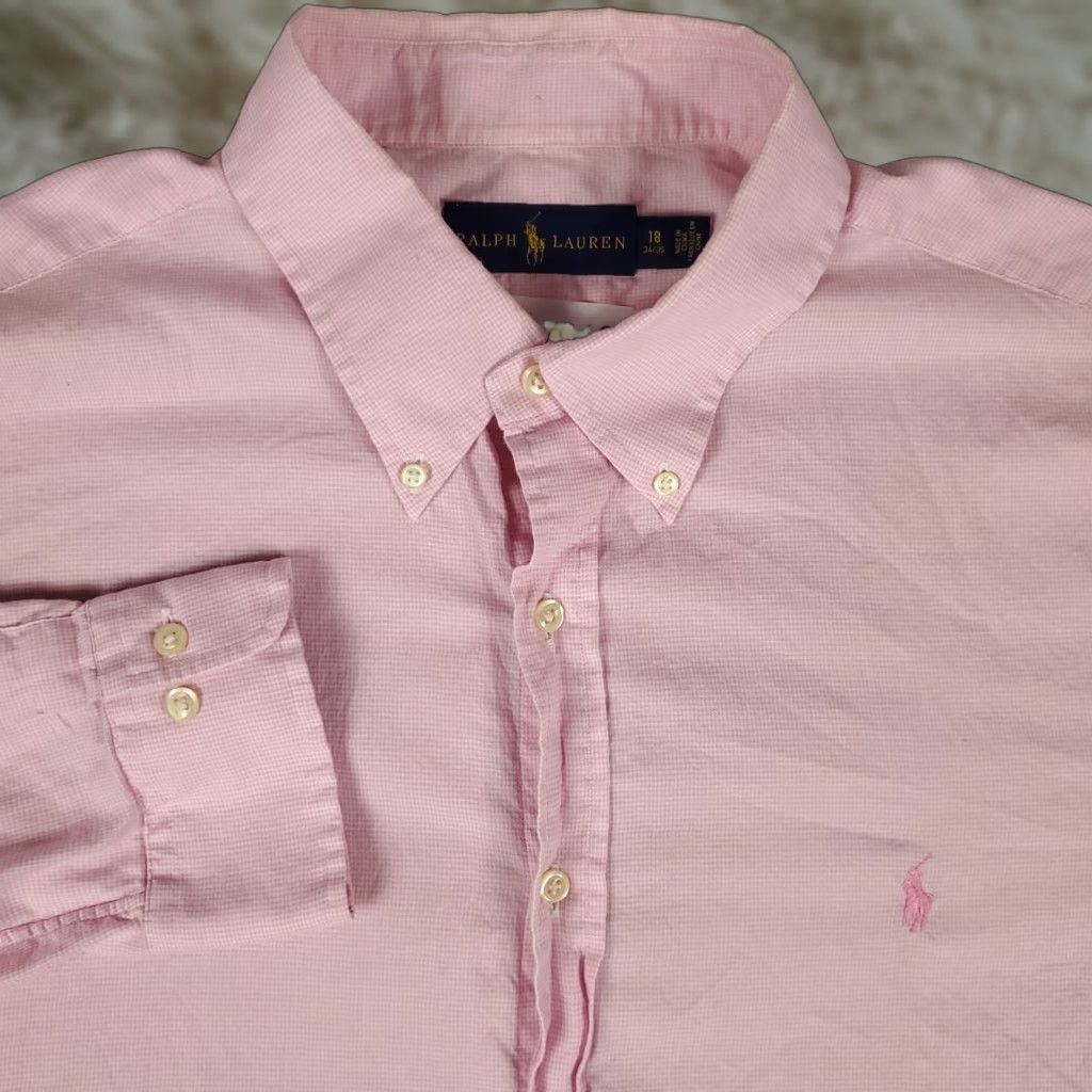 Ralph Lauren Ralph Lauren Shirt Mens 18 Pink Pony Dress Button Up Long Sleeve Size 48R - 1 Thumbnail