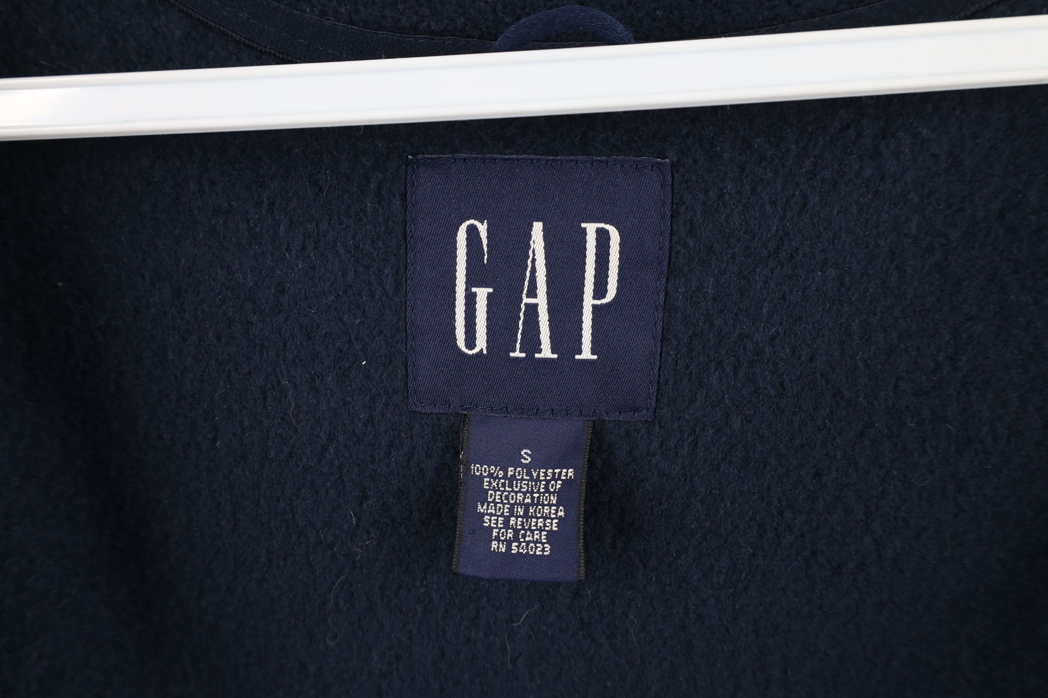 Gap × Vintage Vintage 90s Gap Faded Blank Full Zip Fleece Vest Jacket Blue Size US S / EU 44-46 / 1 - 11 Thumbnail