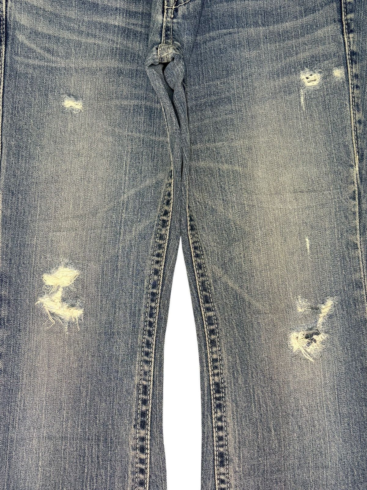 Uniqlo Vintage Japanese Uniqlo Faded Wash Distress Flare Jeans Size 29" - 3 Thumbnail