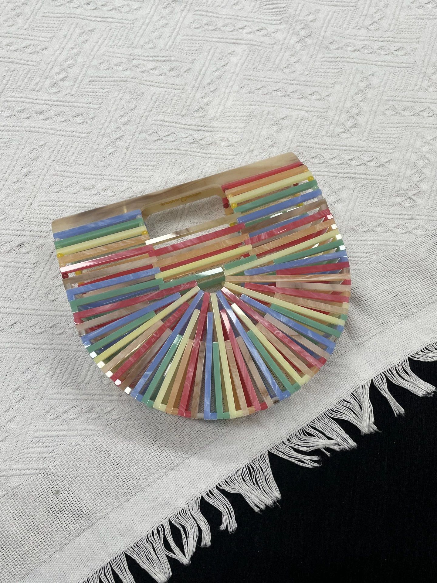 Cult Gaia Cult Gaia Colorful Acrylic Bamboo Clutch New Size ONE SIZE - 2 Thumbnail