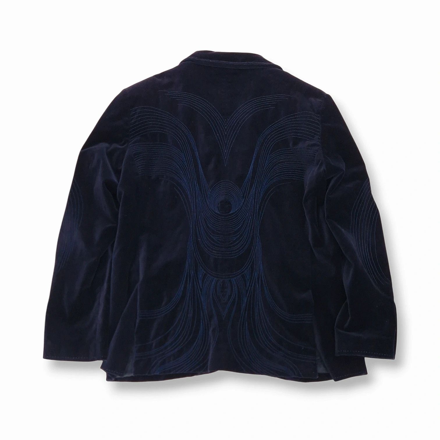 Roberto Cavalli Roberto Cavalli Men's Navy Velvet Blazer Floral & Wave Size US XL / EU 56 / 4 - 3 Thumbnail