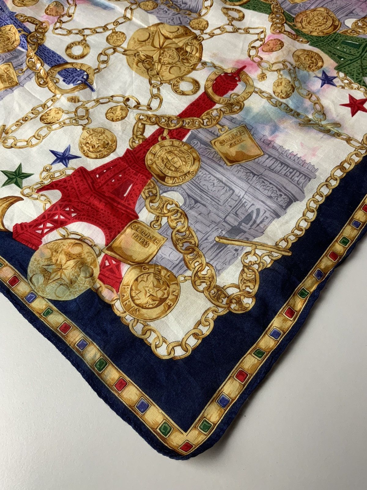 Celine Vintage Celine Paris Monogram Fade Bandana Handkercheif Size ONE SIZE - 9 Thumbnail