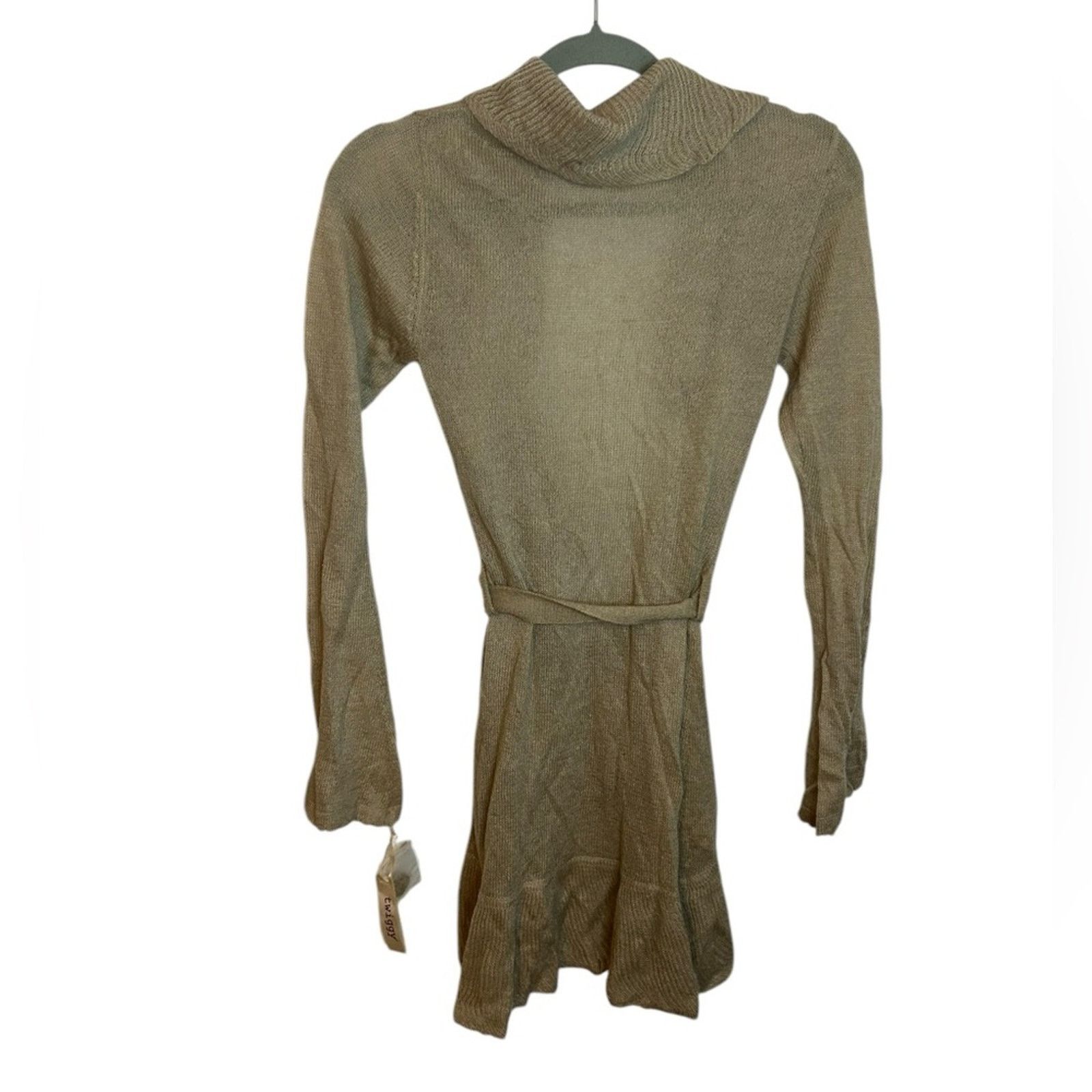 Other Nwt Twiggy Tan Ruffle Belted Cardigan Size S / US 4 / IT 40 - 2 Thumbnail