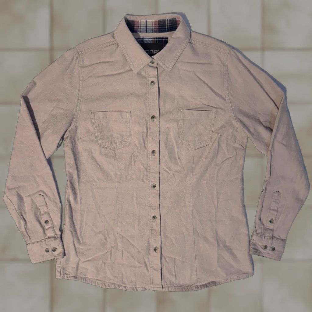Vintage CQR Beige Tan Flannel - M Womens Long Sleeve Button Up Shirt Size M / US 6-8 / IT 42-44 - 1 Thumbnail