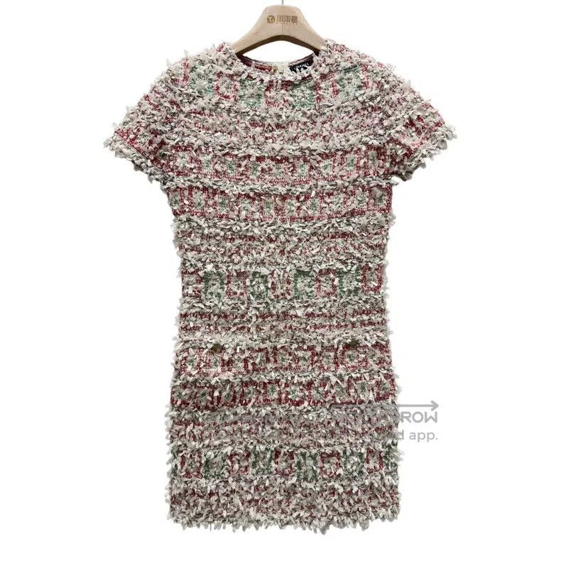 Chanel Chanel Pink cotton round-neck short-sleeved tweed knitted Size XXS / US 00 / IT 34 - 1 Thumbnail