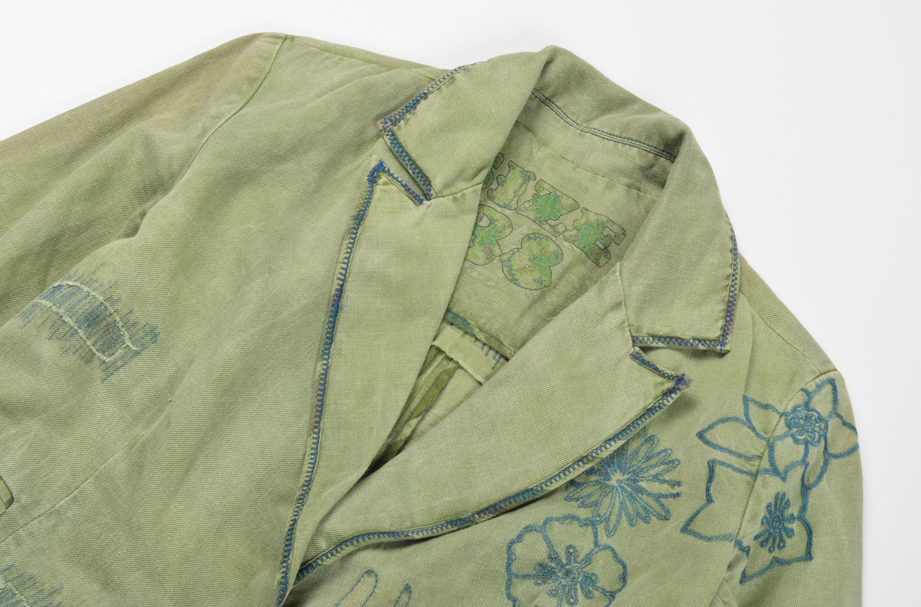 Desigual Rare Desigual Y2K Grunge Garment Dyed Embroidered Blazer Size XS / US 0-2 / IT 36-38 - 6 Thumbnail