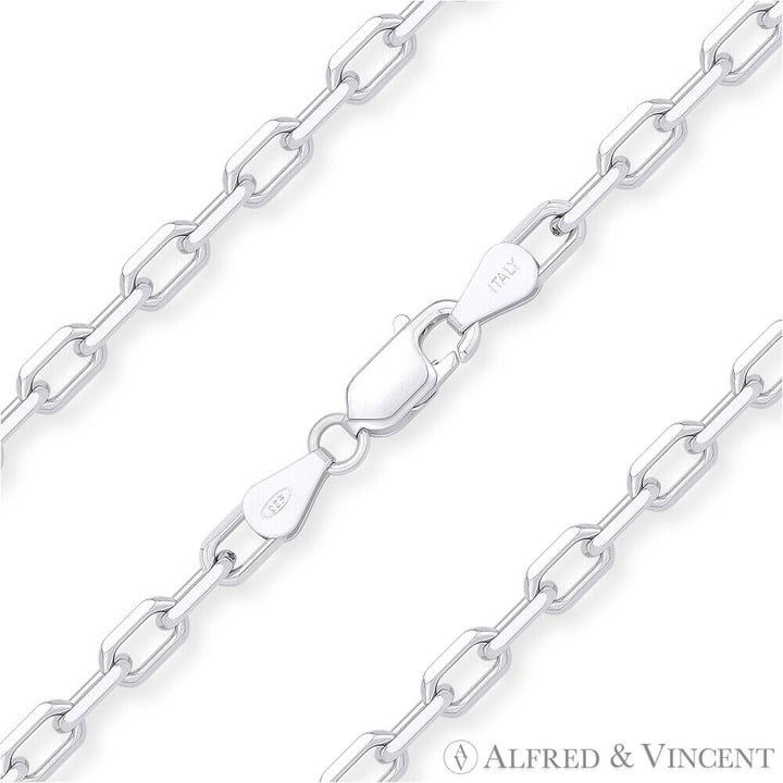 3.7mm D-Cut Anchor Chain Necklace in .925 Sterling Silver