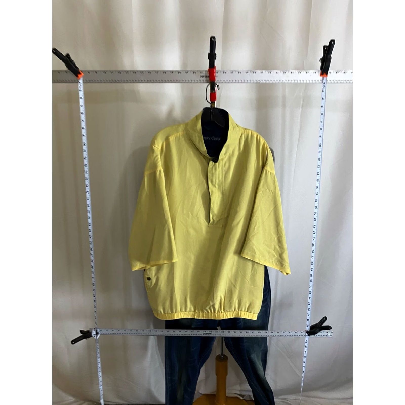 Vintage Bobby Chan 100% Silk Yellwo Golf Wind SWEATER Shirt Large L Shirt Mens Size US L / EU 52-54 / 3 - 3 Thumbnail