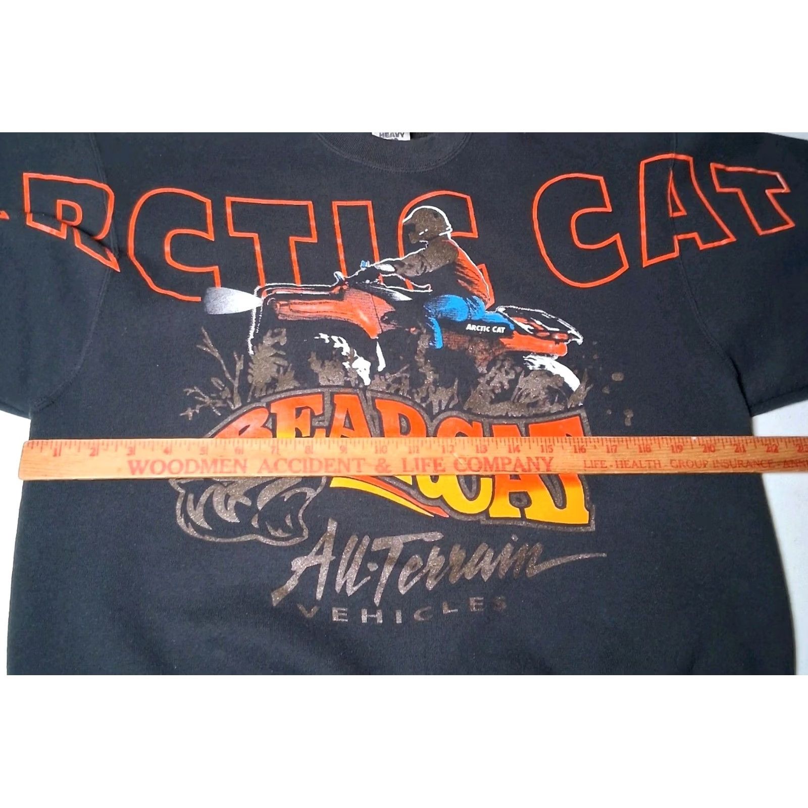 Fruit Of The Loom VINTAGE Arctic Cat Bearcat Sweatshirt Large Glitter Graphic ATV Crewneck USA Men L Black | 90s Fruit of the Loom Graphic Sweatshirt Size US L / EU 52-54 / 3 - 7 Thumbnail